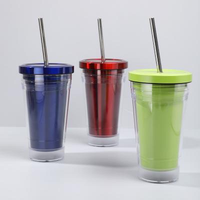 China Viable Wholesale White Bpa Free 304 Stainless Steel Tumbler Double Walled Cup With Lid Straw for sale