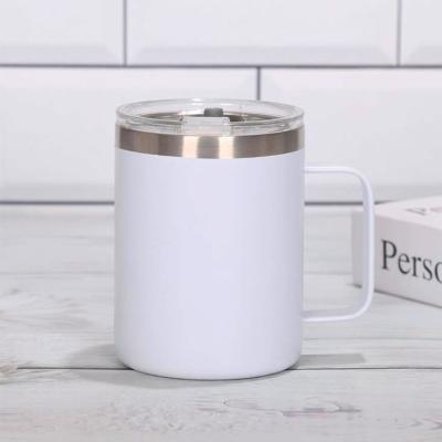 China Stainless Steel 12 Ounce Sublimation Vacuum Double Wall Sustainable Coffee Thermal Mug Wine Tumbler Mugs With Cover for sale