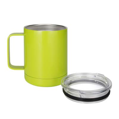 China Sustainable Double Wall Vacuum Insulated Metal Stainless Steel Coffee Beer Mug Tumbler With Handle 350Ml for sale