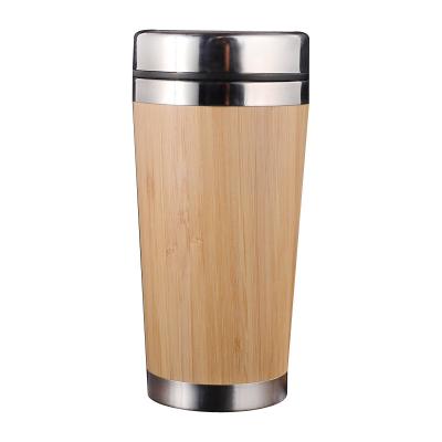 China Sustainable Eco-Friendly Tumbler Bamboo Tumbler 304 Stainless Steel Travel Coffee Mugs With Lid for sale