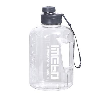 China High Capacity Sustainable Plastic PE 2 Liter Gym Sport Gallon Water Bottle With Time Marker for sale