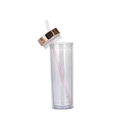 China Factory Direct Custom Color 16Oz Sippy Straight Transparent Clear Plastic Tumbler Viable for sale