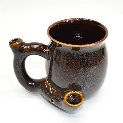 China Wholesale Viable Creative Novelty Retro Smoking Coffee Mug Ceramic Pipe Mug With Handle for sale