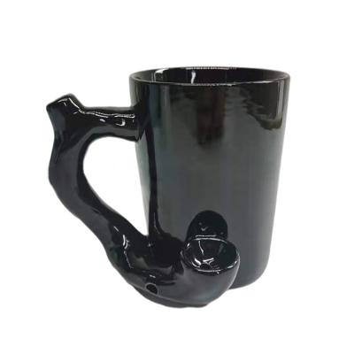 China Hot Sale High Quality Custom Viable 3D Smoking Pipe Ceramic Mug Coffee Mug With Handle for sale