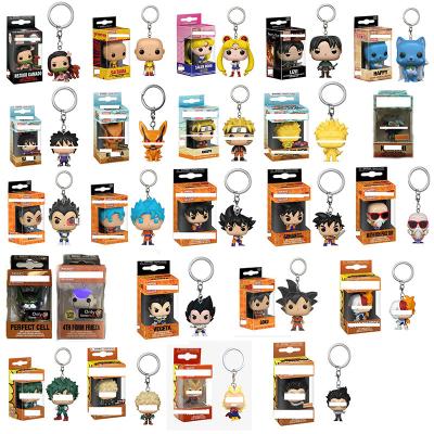 China Ko Eco-friendly Material Noise Amusement Key Chain Toys Goku Vegeta Demon Slayer Sailor Moon My Hero Academia Anime Action Numbers Key Chain for sale