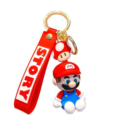 China Eco-Friendly Material Wholesale Car Accessories Cartoon Pendant 3d Kawaii Cartoon Character Key Chain Key Chain Rubber Key Chain for sale