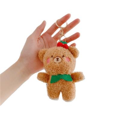 China Key Chain Pendant Cherry Bowknot Bear Plush Toy New Products Product Plush Doll Backpack Decoration Friends Custom Popular Pendant Gift for sale