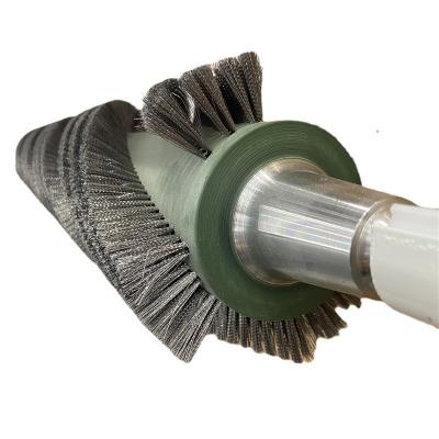 China Industrial Strong Wear-Resistant Rust Removal Winding Brush Roller Spiral Wire Planting for sale