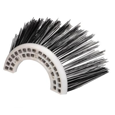 China Hard Wearing Steel Wire Brush Sweeping Brush With White Plastic Broom Head For Road Sweeper for sale