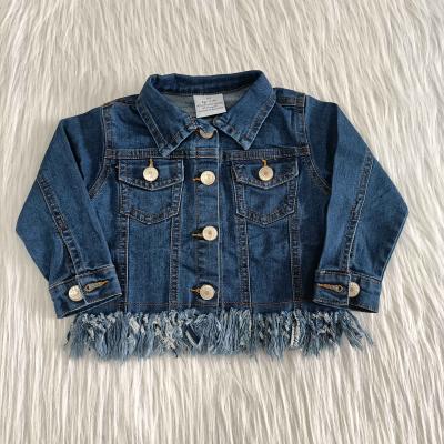 China Formal Dark Blue Denim Jacket Coat Kids For Fall Babies Clothing for sale