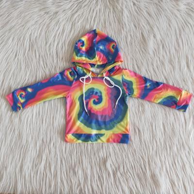 China Fall formal kids outwear colorful long sleeved sweatshirt hoodie baby boutique clothes for sale