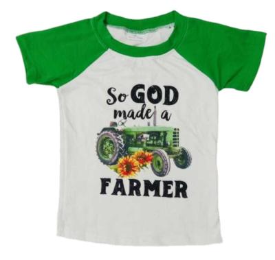 China Summer Formal Clothes Babies Green Short Sleeve T-shirt Kids Boy Clothing for sale