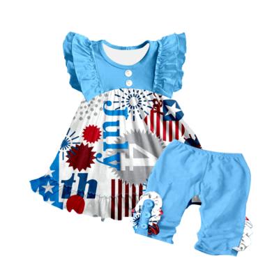 China Super soft girls fashionable Independence Day dresses factory direct sale children's boutique costume children's clothing wholesale for sale