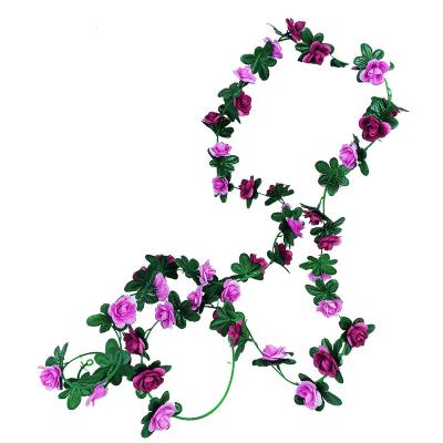 China Minimalist Artificial Silk Rose Vine Hanging Flowers Garland for Wedding Decor Hot Sale for sale