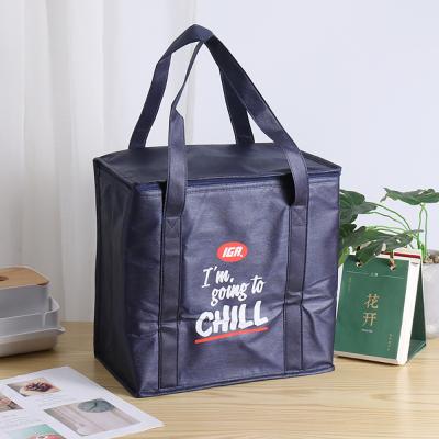 China Waterproof good quality portable insulated non woven food delivery cooler bag with customized logo for sale