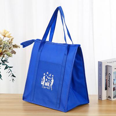 China Supplier custom logo printing big waterproof picnic aluminum foil thermal nonwoven insulated ice cooler bag for sale