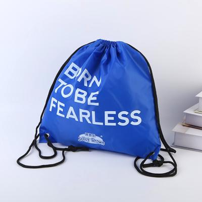 China Low MOQ Eco-friendly Style Fashion Multicolor 210D Polyester Drawstring Bag For School for sale