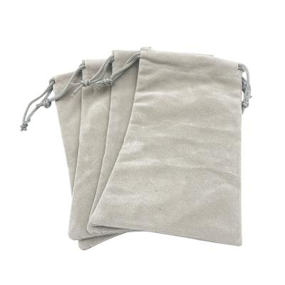 China Eco - Friendly Dust Free Sample Suede Velvet Jewelry Packaging Soft Running Drawstring Bag for sale