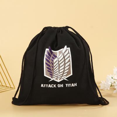 China Low MOQ Eco-Friendly Custom 100% Cotton Canvas Fabric Drawstring Bag Logo Printed Dust Proof Natural for sale