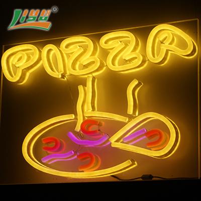 China Custom LANDSCAPE DC 12v pizza logo design neon sign for wall decoration for sale