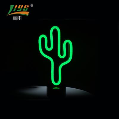 China Custom LANDSCAPE Liyu Neon Lights Cactus Desk Lamp Kids Room Decoration Low Voltage for sale