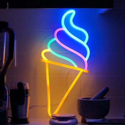 China Hot Selling LANDSCAPE Custom Acrylic Led RGB Cable Strip 12V Logo Sign Lights Neon Ice Cream Neon Sign for sale