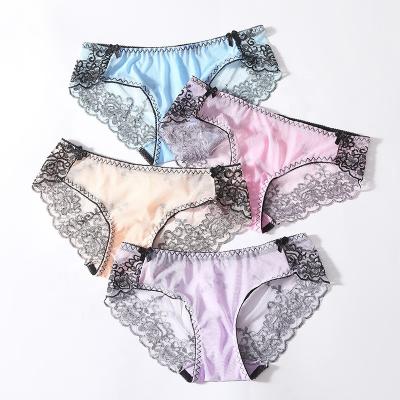 China 1771 New Style Women Sexy Transparent Lace Low Waist Antibacterial Seamless Panties for sale