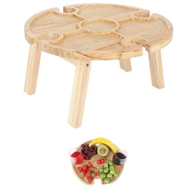 China Modern Outdoor Portable Wine Table, 2 in 1 Wooden Outdoor Picnic Table for sale