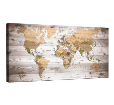 China Wooden minimalist 3d world map kids wall art for office vintage living room home nautical decor for sale