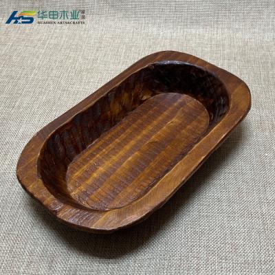 China Eco-Friendly Disposable Big Round Root Wooden Salad Serving Bowl Large For Kitchen for sale