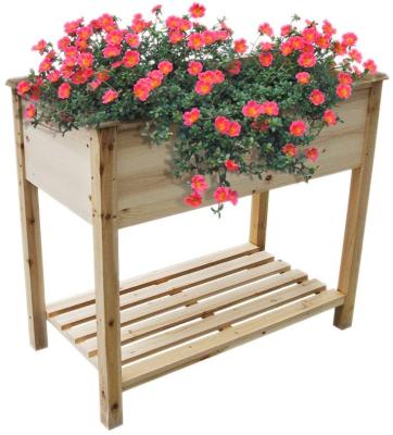 China Eco-friendly raised garden bed raised wooden planter box raised garden planter box with legs, comes with premium liner. 34L*18W 30in for sale