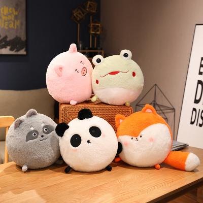 China Child Toy Gifts Custom New Style Cute Round Animal Hold Pillows Soft Stuffed Animal Doll Frog Fox Monster Plush Toy Kids Toy for sale