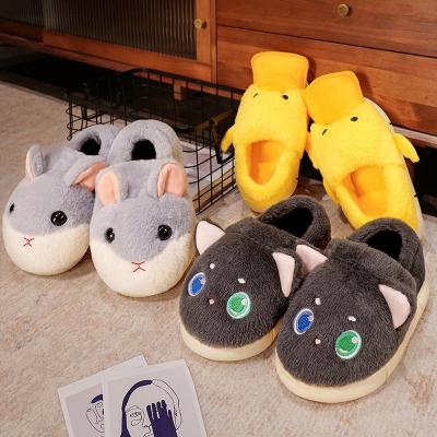 China Indoor Home Outdoor Wholesale fur rabbit hot selling winter warm custom fur animal plush slippers for sale