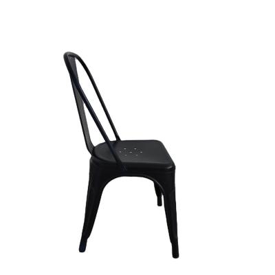 China Hot Sale Cooling Design Metal Chair Backrest Modern Luxury Iron Back Steel Dining Chairs for sale