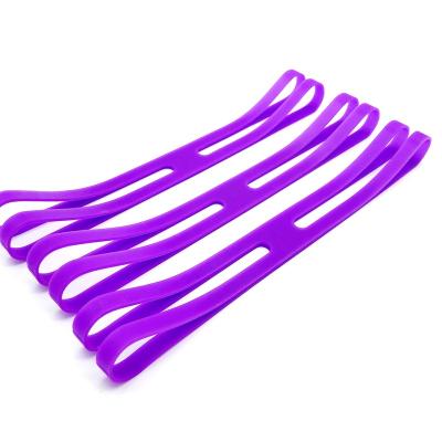 China Long Stretch Eco - Friendly UV Resistant Purple Colors A Soft Elastic H - Shaped Silicone Rubber Band for sale