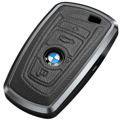 China Wholesale High Quality Custom Design Leather Car Key Case For BMW 5/3 Series M2M3M4M6\GT Car Key Case Metal Leather Cover Car Key Shell for sale