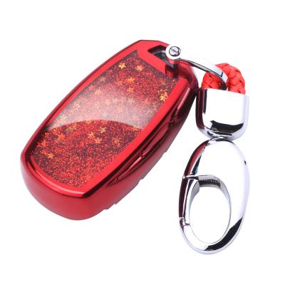 China High Quality Quicksand High Quality Key FOB Cover For Hyundai i20 i30 i35 iX20 iX35 Kia-Rio Rondo Soul Sportage 3 Buttons Car Key Cover for sale