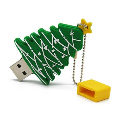 China Fast Speed ​​Data Saving PVC USB Flash Drive 128GB Pendrive Cartoon Christmas Tree For Phomotion Gifts 64GB 32GB 16GB 8GB Elk Deer Santa Claus Pen Drive for sale