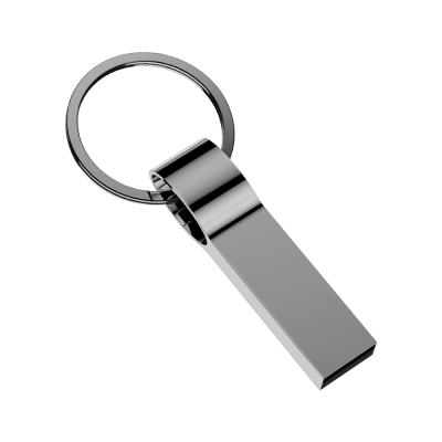 China Fast speed data saving metal pendrive 64GB 32GB 16GB 128GB pendrive silver flash pen drive custom logo waterproof metal with keychain memory disk usb 2.0 for sale