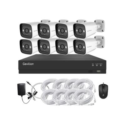 China Gevilion H.264 CCTV IP Camera Security System POE KIT 2MP 8ch PoE NVR Kit Outdoor IR NIGHT VISION for sale