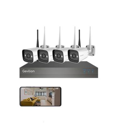 China Amazon Hot Sale 4CH H.265 2MP Wireless Security Camera Tuya System APP Voice Intercom Alarm Systems Two Way Audio Security Home Radio for sale