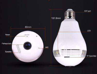 China NIGHT VISION 360 Degree Motion Sensor Security Camera Wifi Bulb Security Hidden Spy Camera for sale