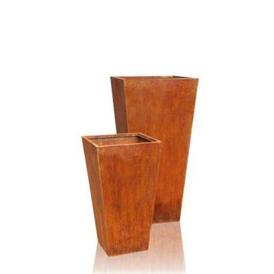 China Cheap durable square premium weathering steel eco-friendly corten steel flower pot for outdoor use for sale