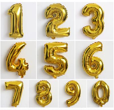 China Party Balloons 2018 Gold Number High Quality Aluminum Foil Balloon for sale