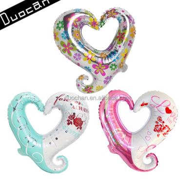 China Wholesale Printed Party Decorations Heart Shape Valentine Aluminum Foil Balloon for sale