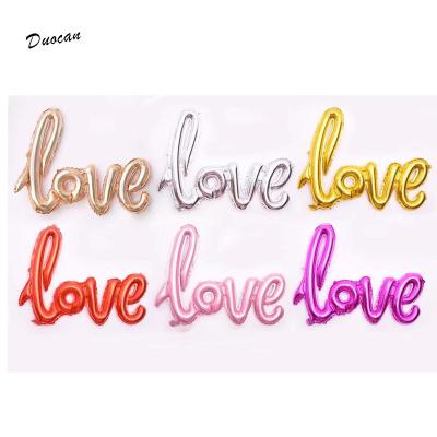 China Colorful Party Balloons Script Letter Love Valentine And Wedding Helium Foil Balloon for sale