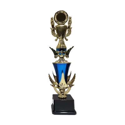 China Europe Sport Gold Plating ABS Black Base Plastic Trophy for sale