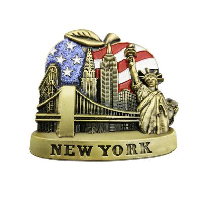 China Custom Europe New York Souvenir Zinc Alloy Fridge Magnets for sale