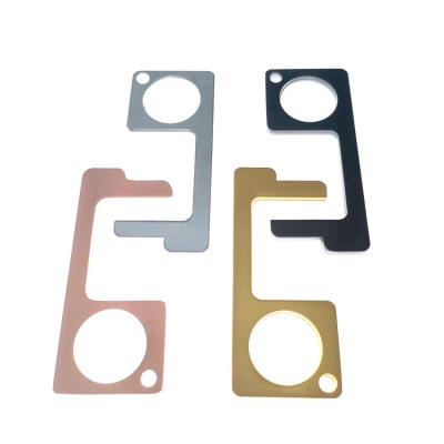 China Door opener metal key chain zinc alloy cleaning main door opening non-contact door opening key chain for sale