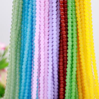 China Event Souvenir Glass Crystal Imitate Jade Round Beads Men's and Women's Couple Models Jade Bracelet Beads DIY Jewelry Accessories Wholesale for sale